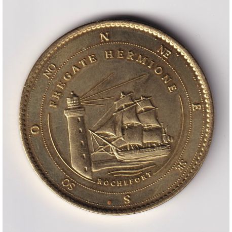 Dept17 - Frégate Hermione - La Fayette - boussole et sans date - 34mm - Médailles et patrimoine