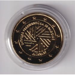 2€ Lettonie 2015 - présidence de l'union européenne - finition dorée