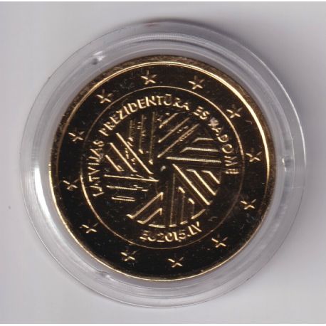 2€ Lettonie 2015 - présidence de l'union européenne - finition dorée
