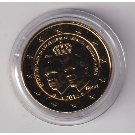 2€ Luxembourg 2014 - 50e anniv accession trône Grand-Duc Jean - finition dorée