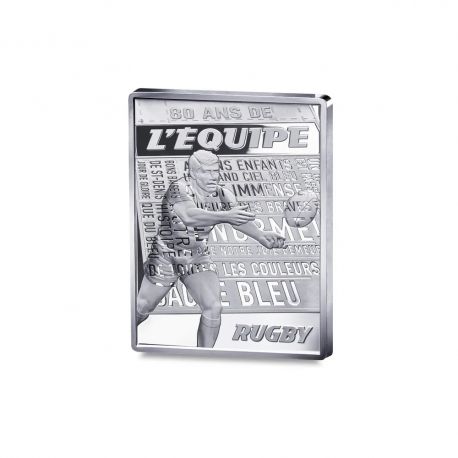 10 Euro 2026 - 80 ans L'équipe - Rugby - argent 22,2g 0,900 - 3.000 ex - Belle épreuve