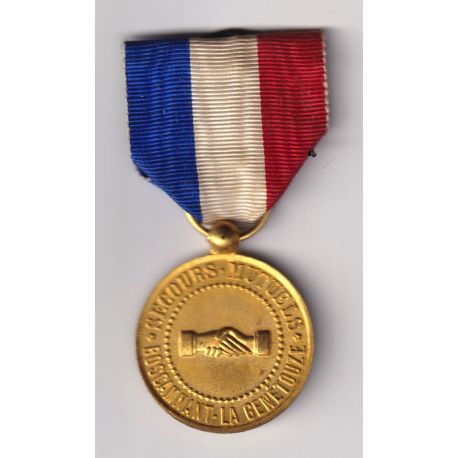 Médaille - Société secours mutuels - Boscamnant la genetouze - ordonnance