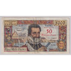 50NF/5000f Henri IV - 30.10.1958 - TTB
