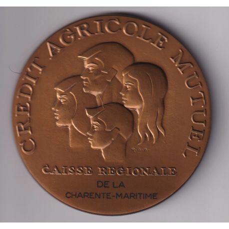 Médaille - Crédit agricole mutuel - Charente-maritime - bronze - 81mm