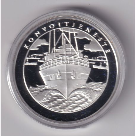 Médaille - Norvège 1 krig 1940-1945 - N°3 Konvoitjeneste - argent 20g 0,999 - 39mm - FDC