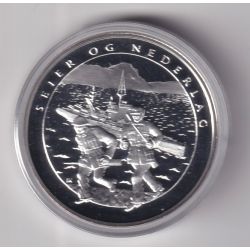 Médaille - Norvège 1 krig 1940-1945 - N°4 Seier og nederlag - argent 20g 0,999 - 39mm - FDC