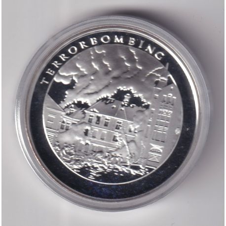 Médaille - Norvège 1 krig 1940-1945 - N°6 terrorbombing - argent 20g 0,999 - 39mm - FDC
