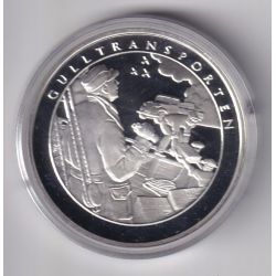 Médaille - Norvège 1 krig 1940-1945 - N°7 Gulltransporten - argent 20g 0,999 - 39mm - FDC