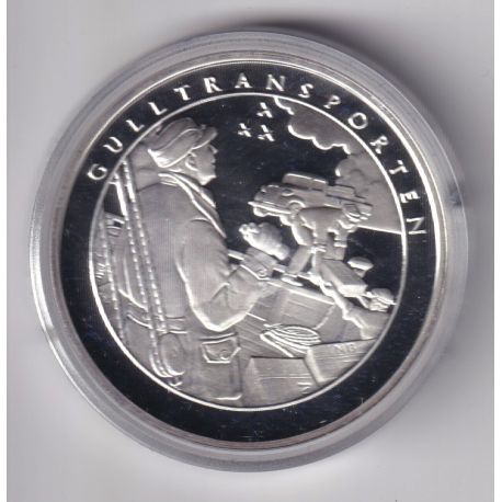 Médaille - Norvège 1 krig 1940-1945 - N°7 Gulltransporten - argent 20g 0,999 - 39mm - FDC