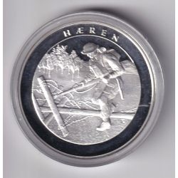 Médaille - Norvège 1 krig 1940-1945 - N°8 Haeren - argent 20g 0,999 - 39mm - FDC