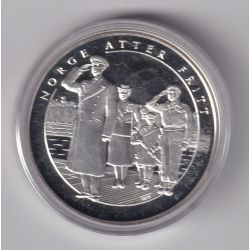 Médaille - Norvège 1 krig 1940-1945 - N°10 Norge atter fritt - argent 20g 0,999 - 39mm - FDC
