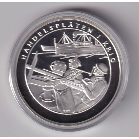 Médaille - Norvège 1 krig 1940-1945 - N°11 Handelsflaten i krig - argent 20g 0,999 - 39mm - FDC
