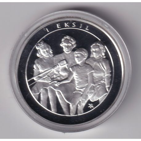 Médaille - Norvège 1 krig 1940-1945 - N°12 I Eksil - argent 20g 0,999 - 39mm - FDC