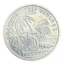 Comores - 5 Francs 1964 Essai - alu - SPL+
