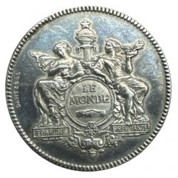 Jeton - Le monde - Compagnie assurances sur la vie humaine - argent 17,57g - TTB+