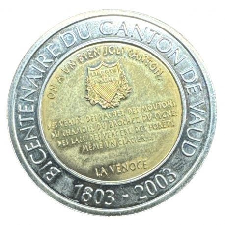 Suisse - 1 Gilles 2003 - bicentenaire du canton de Vaud - bi-métallique - SPL