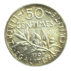 50 Centimes Semeuse - 1909 - SUP