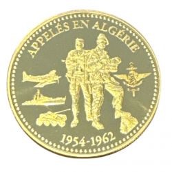 Médaille - Appelés en Algérie - 1954-1962 - Sahara - cupronickel doré - 41mm