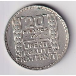 20 Francs Turin - 1933 - rameaux longs - TTB