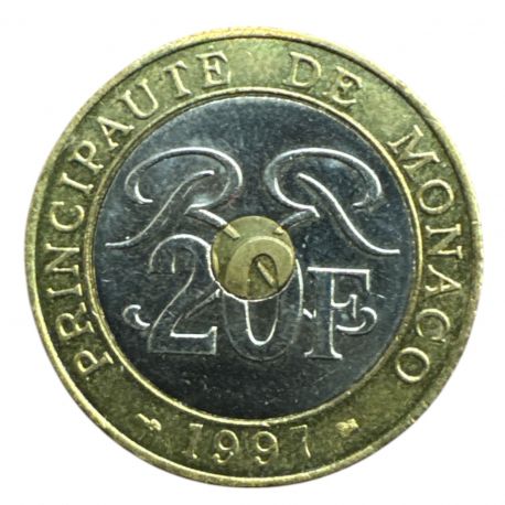 Monaco - 20 Francs 1997 - Sceau des Grimaldi - SUP