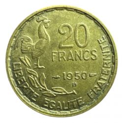 20 Francs Georges Guiraud - 1950 B - 3 faucilles - TTB+
