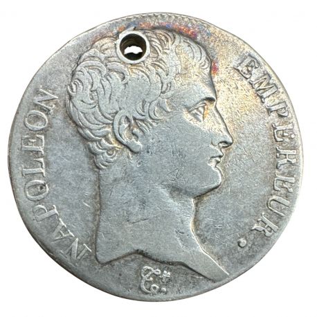 Napoléon empereur - 5 Francs - AN 13 I Limoges - B/TB - monnaie trouée