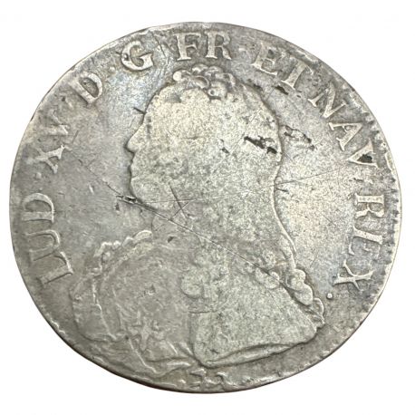Louis XV - écu branches d'olivier - 1737 L Bayonne - argent - B/TB