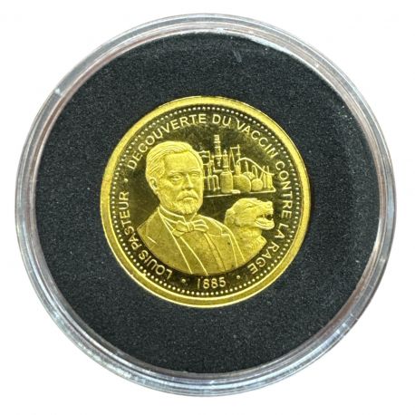 Médaille Or - Louis pasteur - or 2g 0,585