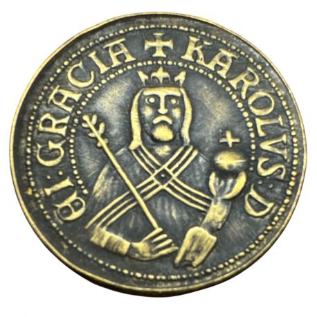 Médaille - Refrappe piéfort Charles IV - revisitant gulden 1346/1370 - Boheme - bronze 152g - 43mm - TTB+