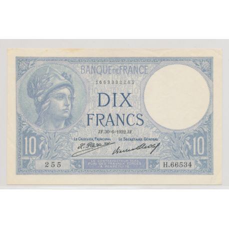10 Francs Minerve bleu - 30.06.1932