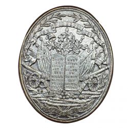 Reproduction - Plaque portée par les courriers des armées de la république - Révolution Française - Arthus-Bertrand - bronze arg
