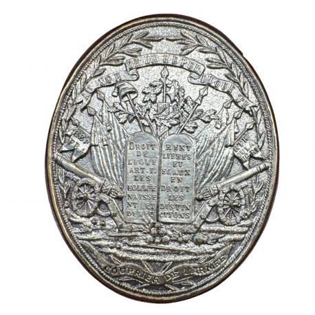 Reproduction - Plaque portée par les courriers des armées de la république - Révolution Française - Arthus-Bertrand - bronze arg