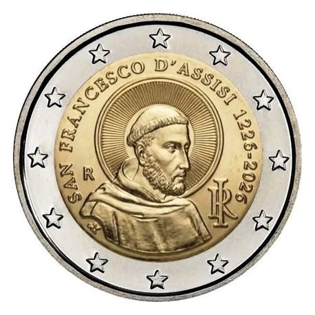 Italie - 2 Euro 2026 - 800e anniversaire de la mort de saint François d'Assise