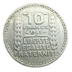 10 Francs Turin - 1945 - rameaux courts - TTB+