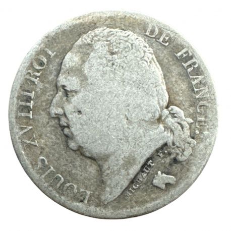 Louis XVIII - 1 Franc - 1823 W Lille - B