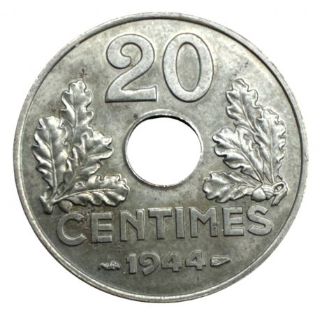 20 Centimes État Français - 1944 - fer - SPL