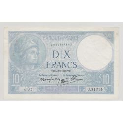 10 Francs Minerve bleu - 5.12.1940