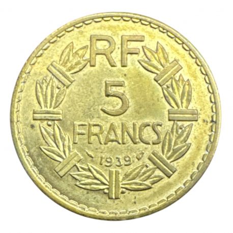 5 Francs Lavrillier - 1939 - bronze-alu - TTB+