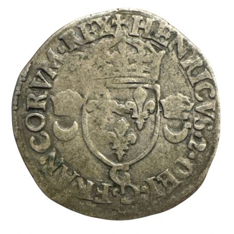 Henri II - Douzain aux croissants - 1550 C St Lo - billon - TB