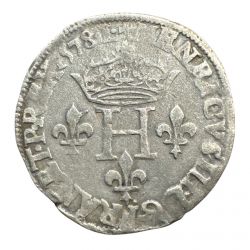 Henri III - Double sol parisis - 1579 O Riom - billon - TB+
