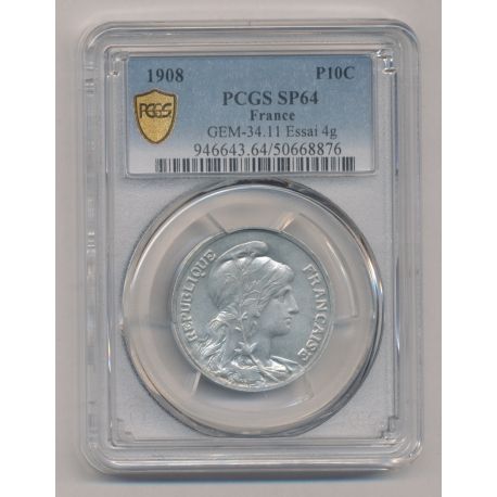 10 Centimes Dupuis - 1908 essai - SP64 - flan épais 