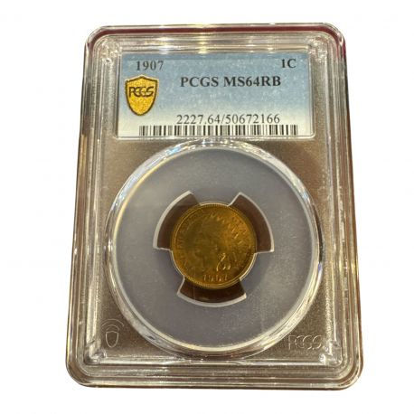 Etats-Unis - 1 Cent Indien 1907 - PCGS MS64RB