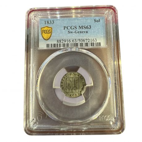 Suisse - 1 Sol 1833 Geneve - PCGS MS63