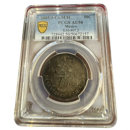 Mexique - 50 Centavos - 1885/3 CN M/H - PCGS AU 50