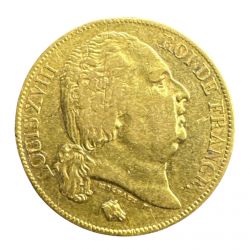 Louis XVIII - 20 Francs Or - 1822 A Paris - Buste nu - TB+