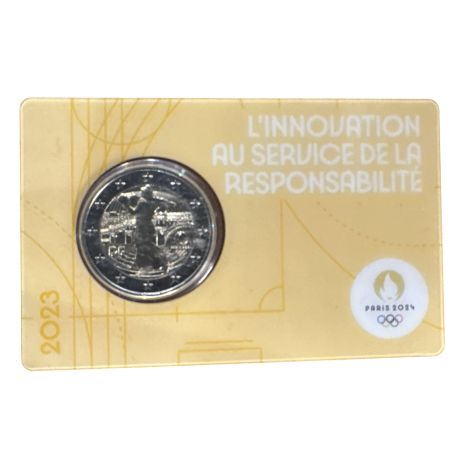 2 Euro 2023 - JO Paris 2024 - coincard jaune