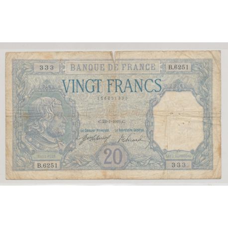 20 Francs Bayard - 22.01.1919
