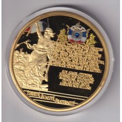Médaille - Verset N°4 - Collection Liberté égalité fraternité - couleur et insert swarovski - 70mm