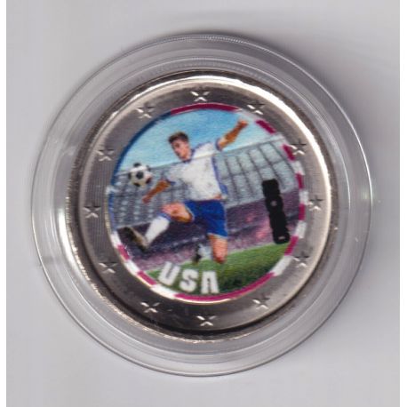 2 Euro - Etats-Unis - coupe du monde Football 2026 - en couleur