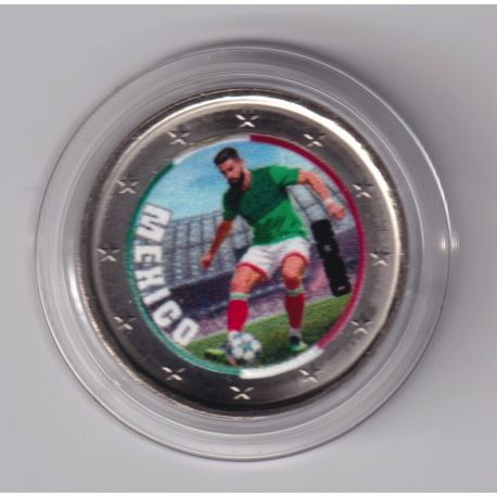 2 Euro - Mexique - coupe du monde Football 2026 - en couleur